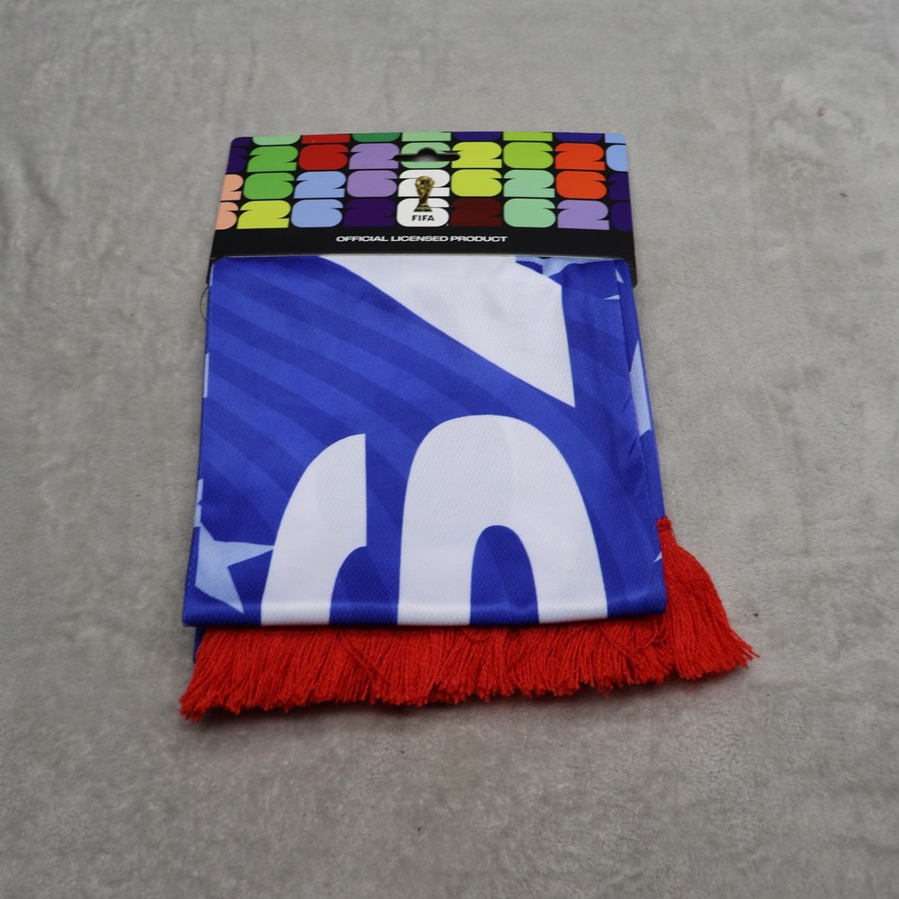 FIFA Scarf Unisex One Size Blue World Cup 2026 Festival Fan Gear Fringed NEW